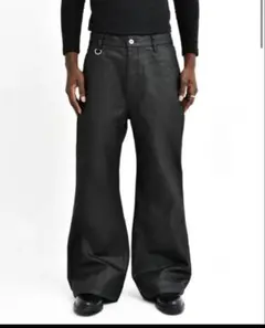 CS】coated wide denim pants (black) - メルカリ