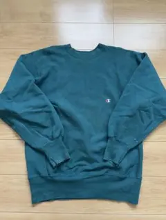 チャンピオン　リバースウィーブ　ターコイズグリーン　USA製　目付き　XL！