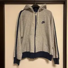 Nike ジップパーカー グレー ネイビー 80年代 紺タグ Lサイズ