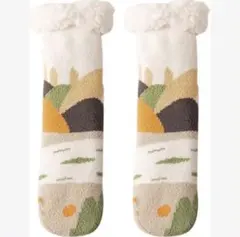 フリース素材 山と太陽デザイン ソックス 2足セット★