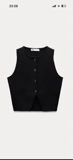 ZARA ボタン留めニットトップスベスト