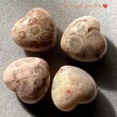 『No.P502』天然石 フォッシルコーラルパーツ ハート アクセサリーパーツ