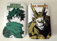 僕のヒーローアカデミア　緑谷出久＆オールマイト　スクエア缶バッジ