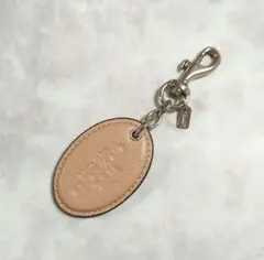 未使用　COACH 　レザー　ロゴ　タグ　キーホルダー