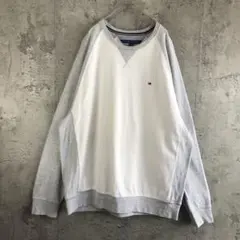 A4916古着　トレーナー　スウェット　ワンポイン　バイカラー　ラグラング