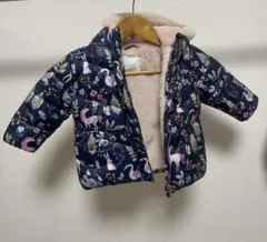 もこもこ柄アウター　ネイビー×ピンクのサムネイル