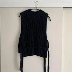 steven alan ブラック ニットベスト 結び目デザイン