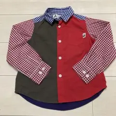 配色シャツ　ギンガムチェック