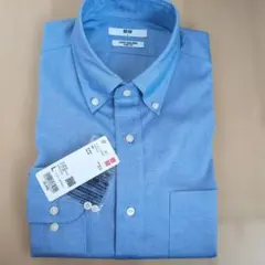 UNIQLO スーパーノンアイロンスリムフィット 長袖シャツ L 64 Blue
