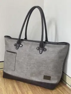 【美品】 D.KELLY トートバッグ 大容量 A4可 肩掛け グレー/ブラウン