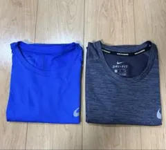 アシックス　ナイキ　ランシャツ　２枚セット