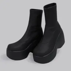 ブラックハイカットプラットフォームブーツ