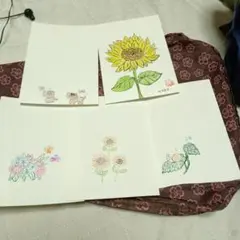 A-1イラストポストカードセット 5枚 【ハンドメイド作品】