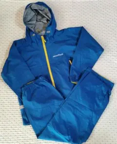 mont-bell レインスーツ　レイントレッカー(上下セット) 青　140cm
