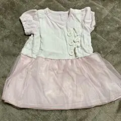mamaraku　ベビー　ロンパース　70cm　ピンク　チュール　フリル