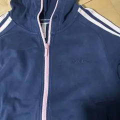 adidas ネイビー パーカー フルジップ
