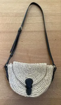 ZARA ストローショルダーバッグ ベージュのサムネイル