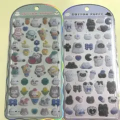 コットンパフィーシール シマエナガ リス ねこ いぬ フロッキー加工 正規品