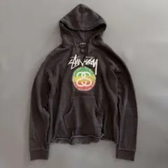 【古着】Stussy ジャージ 黒 ラスタカラー STUSSY STADIUM JACKET（RASTA COLOR） - 古着屋 ｜ mushroom