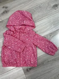 ベビーギャップ　ウィンドブレーカー　春秋　フード取り外し可　90 ピンク　花柄