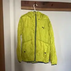Puma イエロー ウィンドブレーカー フード付き