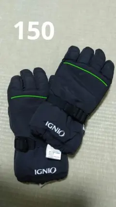 IGNIO 防寒グローブ 5本指 ブラック/グリーン 150 スキー用