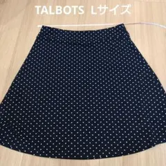 TALBOTS ドット柄 フレアスカート ネイビー Lサイズのサムネイル