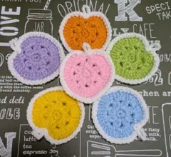 ハートのコースター　アクリルたわし
