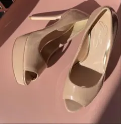 R&E オープントゥハイヒールパンプス