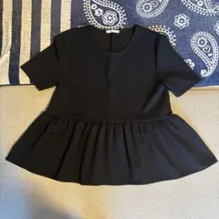 ZARA WOMAN ペプラム 半袖 トップス ブラック Lサイズのサムネイル