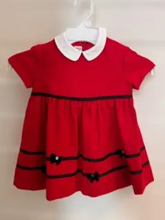 FAMILIAR ヴィンテージ赤いワンピース 90サイズ