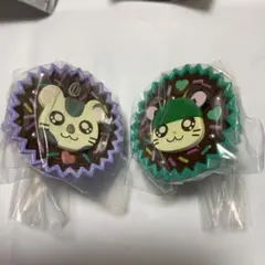希少 平成レトロ 缶バッジ ハムちゃんプリン こうさぎクレープ ハム