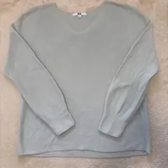 UNIQLO XL Vネックセーター グリーン系