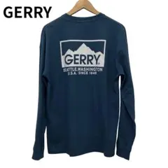 GERRY ダークブルー 長袖カットソー　カジュアル　ロゴプリント　シンプル