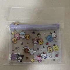 サンリオキャラクターズ　チェゴシム ミニクリアポーチ　パープル
