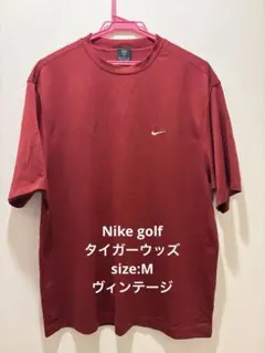 【美品】NIKE GOLF タイガーウッズ半袖シャツ ボルドー Mのサムネイル