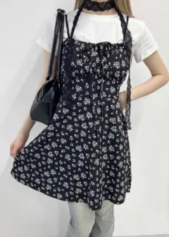 フラワープリント キャミワンピース