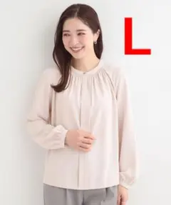 シューラルー ふんわりギャザーブラウス ライトピンク L