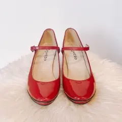 Repetto レペット パテントレザー ストラップパンプス 赤 37のサムネイル