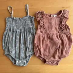 ロンパース 夏 女の子 2点セット フリル 花柄