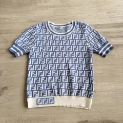 GUCCI GG総柄 ニットトップス 半袖 水色 - メルカリ