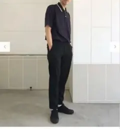 ドライカノコ襟ラインポロシャツ（半袖　男女兼用　ネイビー　ポロシャツ　XS