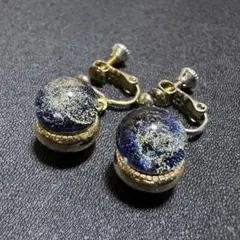 きなりがらす　宇宙デザイン ラメ入り ガラスイヤリング