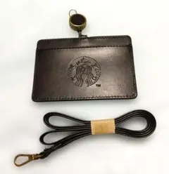 【非売品 未使用品】スターバックス リール付きパスケース ブラック
