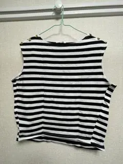 OPAQUE.CLIP ストライプ ノースリーブ トップス