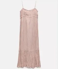 zara ZWコレクション ラミー混ミディワンピース