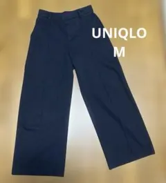UNIQLO ブラッシュドジャージーワイドパンツ　ネイビー
