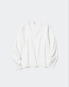 新品　ユニクロ　ウォッシャブルコットンVネックセーター（長袖）　Mサイズ