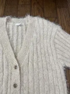 【エヘカソポ】　カーディガン　ふわふわ　白