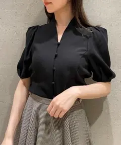 スタンドカラーブラウス